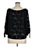 Joe Fresh 100% Polyester Black 3/4 Sleeve Blouse Size XL - photo 2