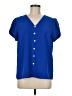 Unbranded 100% Polyester Blue Short Sleeve Blouse Size M - photo 1
