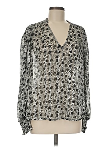 Aqua Long Sleeve Blouse (view 1)