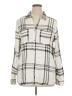 Tinsel 100% Rayon Plaid Ivory Long Sleeve Blouse Size XL - photo 1