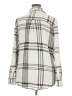 Tinsel 100% Rayon Plaid Ivory Long Sleeve Blouse Size XL - photo 2