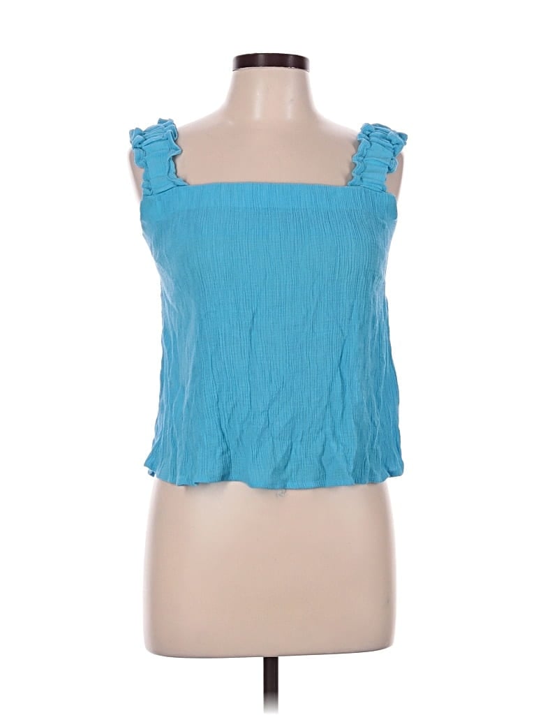 Pre-owned E&m Collection Sleeveless Blouse In Teal