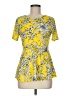 Beige by ECI Yellow Short Sleeve Top Size M - photo 1
