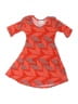 Lularoe Chevron-herringbone Orange Dress Size 2 - photo 1