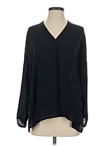 Vince. Long Sleeve Silk Top (view 1)