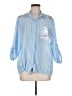Three Stars Blue 3/4 Sleeve Button-Down Shirt Size M (estimated) - photo 1