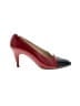 Chanel 100% Leather Color Block Burgundy Cap toe Pump Size 7 - photo 1
