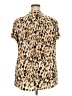 Cocomo Animal Print Brown Short Sleeve Blouse Size 3X - photo 2