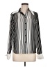 Como 100% Polyester Stripes Black Long Sleeve Blouse Size M - photo 1