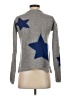 360 Sweater 100% Cashmere Stars Gray Cashmere Pullover Sweater Size XS - photo 2