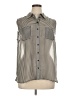 Covington 100% Polyester Houndstooth Silver Sleeveless Blouse Size XL - photo 1