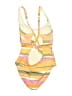 PrAna Stripes Yellow One Piece Swimsuit Size M - photo 2