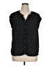 Daniel Rainn 100% Polyester Polka Dots Black Short Sleeve Blouse Size XL - photo 1