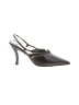 Chanel 100% Leather Gray Slingback Heels Size EU 35 1/2 - photo 1