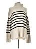 Gap 100% Cotton Stripes Ivory Turtleneck Sweater Size L (tall) - photo 1