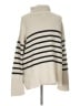 Gap 100% Cotton Stripes Ivory Turtleneck Sweater Size L (tall) - photo 2