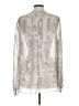 Calypso St. Barth 100% Silk Silver Long Sleeve Silk Top Size Lg (2) - photo 2