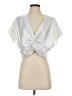 Renee C. Solid White Silver Sleeveless Blouse Size S - photo 1