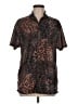 Zara Animal Print Brown Short Sleeve Button-Down Shirt Size M - photo 1