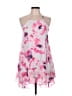 Peach 100% Polyester Floral Pink Cocktail Dress Size L - photo 1