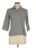 Talbots 100% Cotton Houndstooth Gray 3/4 Sleeve Button-Down Shirt Size 8 - photo 1