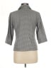 Talbots 100% Cotton Houndstooth Gray 3/4 Sleeve Button-Down Shirt Size 8 - photo 2