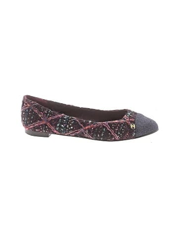 Chanel Interlocking CC Logo Tweed Ballet Flats (view 1)