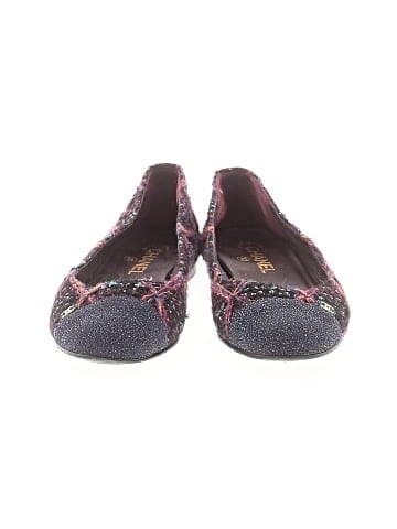 Chanel Interlocking CC Logo Tweed Ballet Flats (view 2)
