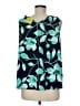 Periwinkle 100% Polyester Teal Sleeveless Blouse Size M - photo 2