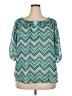 Eyelash Couture 100% Polyester Teal 3/4 Sleeve Blouse Size 2X - photo 1