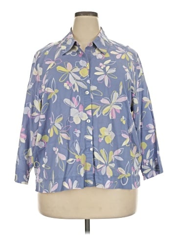 Sigrid Olsen Sport 3/4 Sleeve Button-Down Shirt (view 1)
