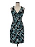 Connected Apparel Graphic Teal Cocktail Dress Size 6 - photo 1