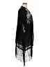 Johnny Was 100% Rayon Black Poncho Size XL - photo 4