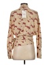 Zara Floral Tan Long Sleeve Blouse Size XS - photo 2