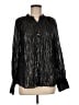 Rebecca Taylor Metallic Black Long Sleeve Blouse Size 8 - photo 1