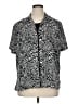 Notations Animal Print Black Short Sleeve Button-Down Shirt Size XL - photo 1