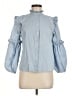 Maje 100% Cotton Blue 3/4 Sleeve Blouse Size Med (2) - photo 1