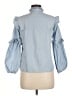 Maje 100% Cotton Blue 3/4 Sleeve Blouse Size Med (2) - photo 2