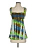 Soprano 100% Rayon Tie-dye Green Sleeveless Top Size S - photo 1