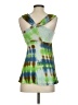 Soprano 100% Rayon Tie-dye Green Sleeveless Top Size S - photo 2