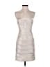 BCBGMAXAZRIA 100% Polyester Metallic Silver Tan Cocktail Dress Size 6 - photo 1