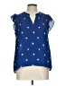 Lipslide 100% Polyester Stars Blue Sleeveless Blouse Size L - photo 1