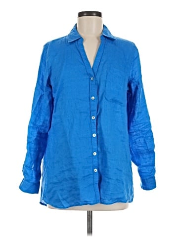 Sigrid Olsen 3/4 Sleeve Button-Down Shirt (view 1)