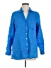 Sigrid Olsen 100% Linen Blue 3/4 Sleeve Button-Down Shirt Size M - photo 1