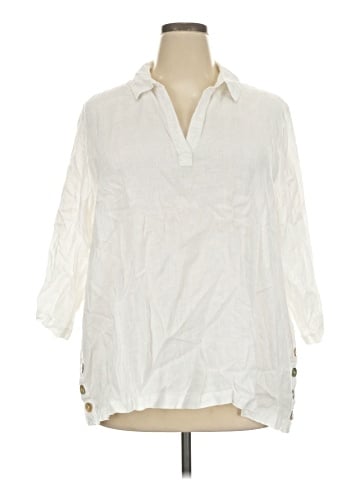Sigrid Olsen 3/4 Sleeve Button-Down Shirt (view 1)