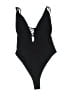 Garage Solid Black One Piece Swimsuit Size S - photo 2