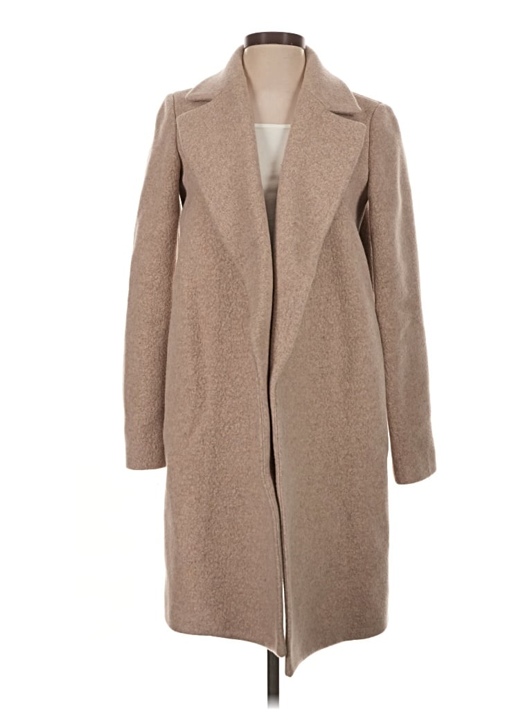Pre-owned Theory Wool Coat In Tan