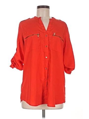 Calvin Klein 3/4 Sleeve Button-Down Shirt (view 1)