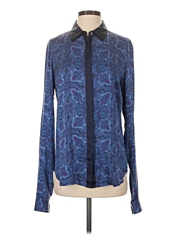 Equipment Long Sleeve Silk Top (view 1)