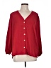 Fred David Red 3/4 Sleeve Blouse Size L - photo 1